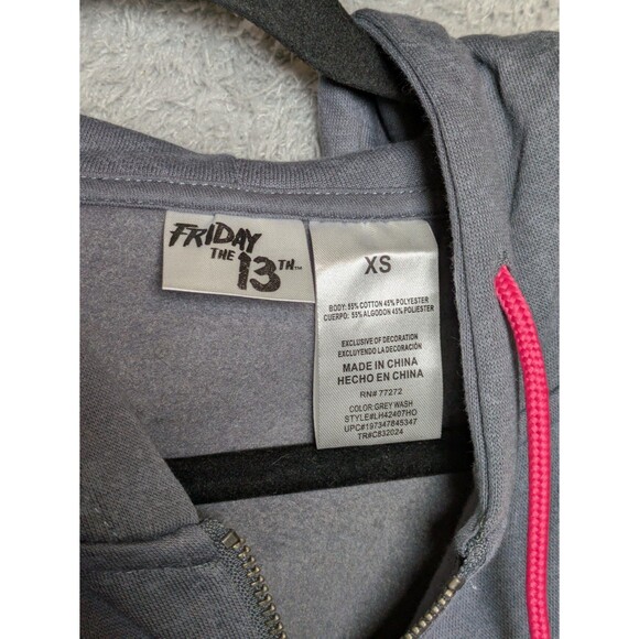 Friday the 13th Jason Vorhees Women’s XS Graphic Zip-Front Hoodie NWT - Picture 4 of 9